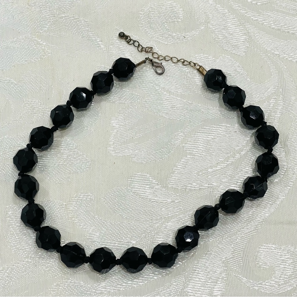 Vintage black beaded choker